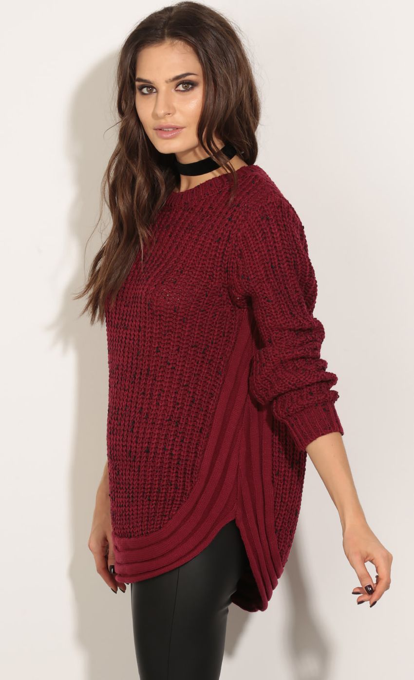 Picture Curved Hem Knit Jumper In Red. Source: https://media-img.lucyinthesky.com/data/May16_2/850xAUTO/0Y5A0206.JPG