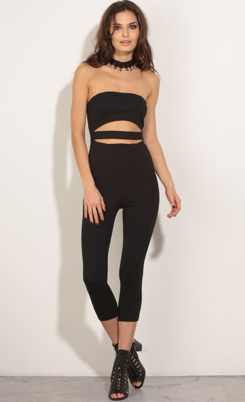 Picture Strapless Peek-A-Boo Jumpsuit In Black. Source: https://media-img.lucyinthesky.com/data/May16_2/850xAUTO/0Y5A1757.JPG