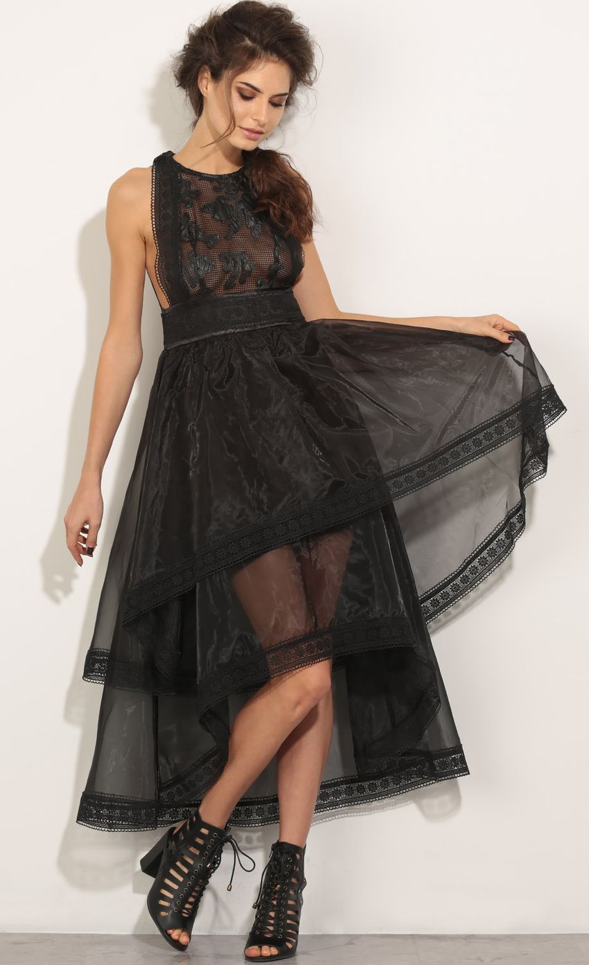 Picture Embellished Bodice High-Low Dress In Black. Source: https://media-img.lucyinthesky.com/data/May16_2/850xAUTO/0Y5A2369.JPG