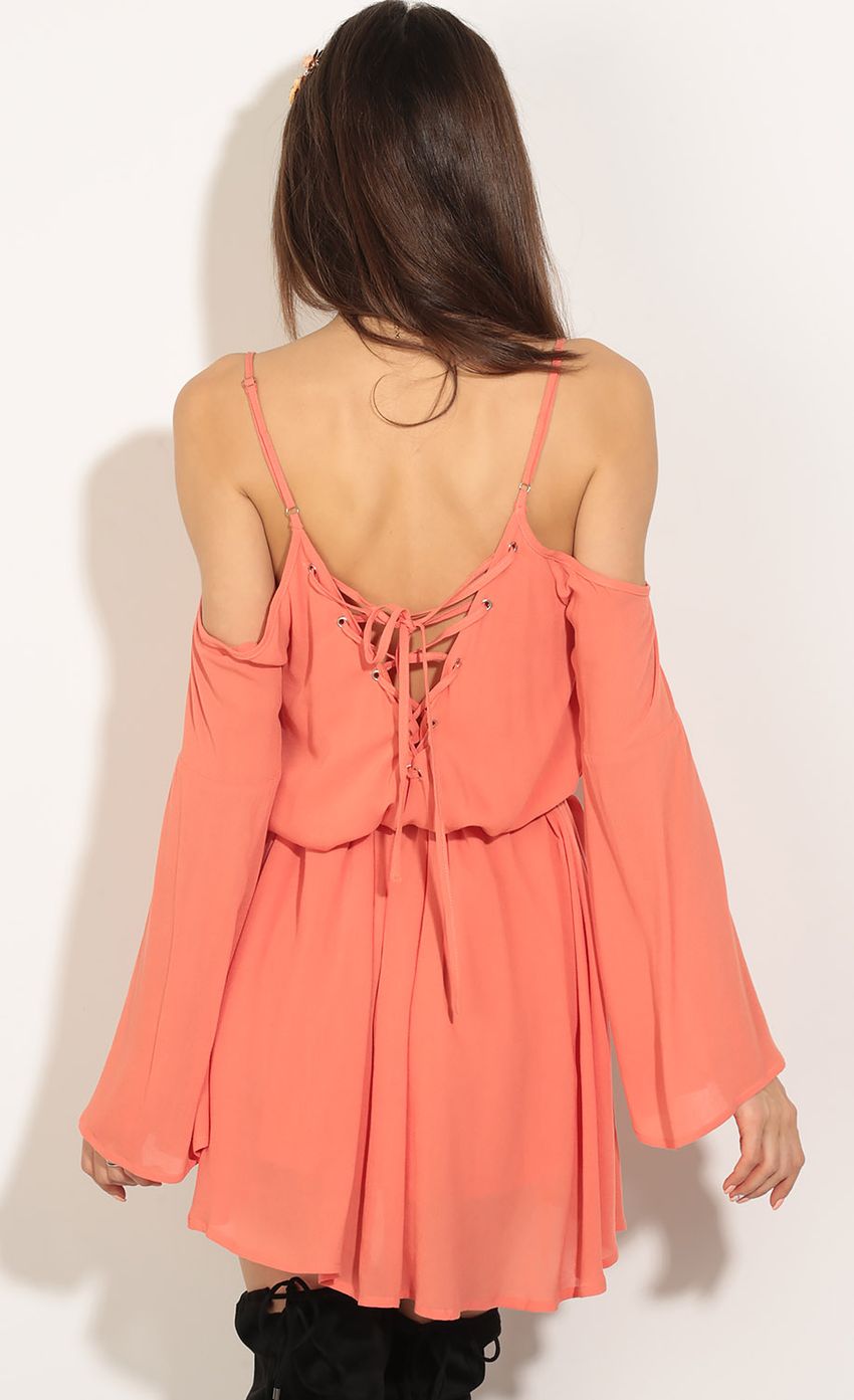 Picture Open Shoulder Shift Dress In Tangerine. Source: https://media-img.lucyinthesky.com/data/May16_2/850xAUTO/0Y5A23981.JPG
