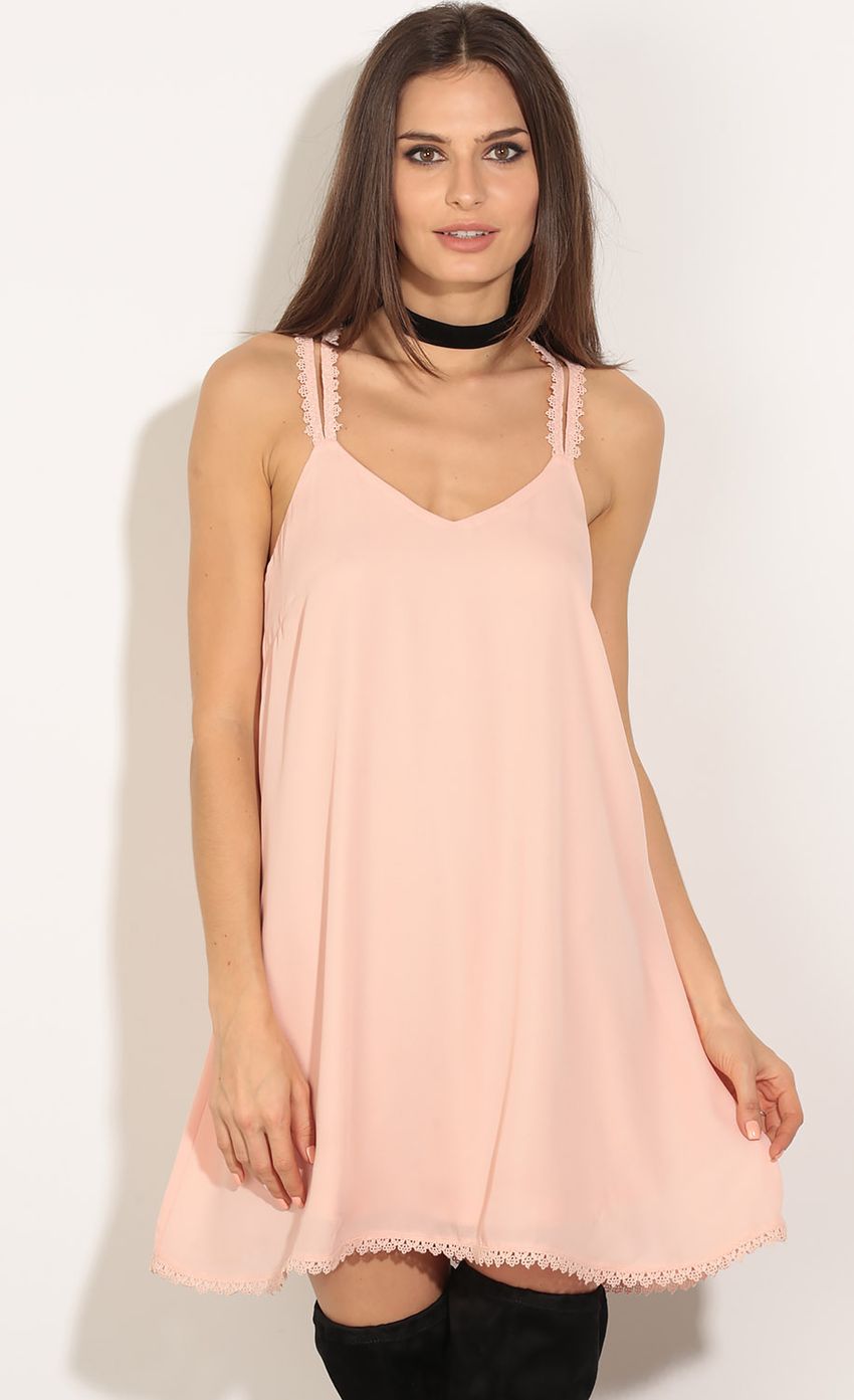 Picture Crochet Trim Shift Dress In Pink. Source: https://media-img.lucyinthesky.com/data/May16_2/850xAUTO/0Y5A2474.JPG