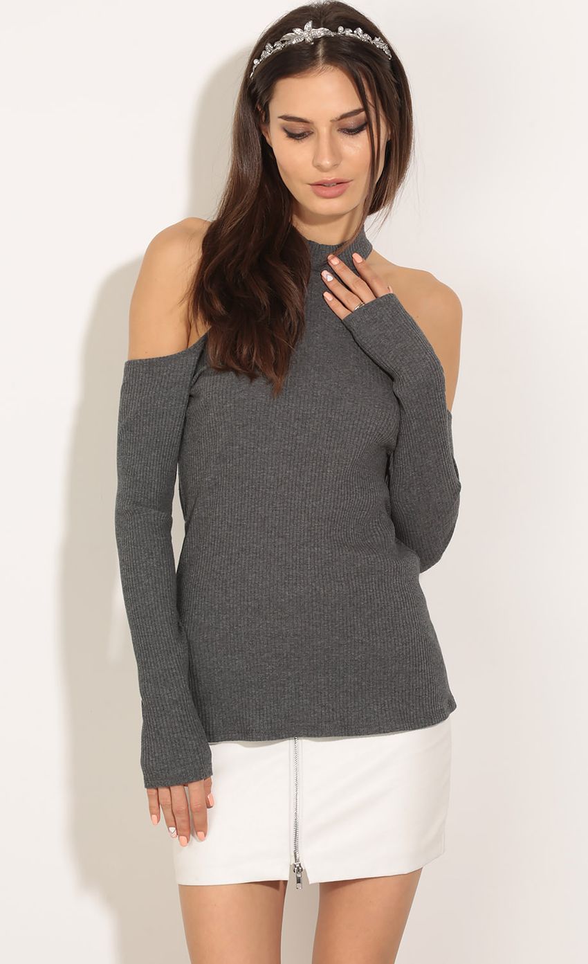 Picture Open Shoulder Knit Top In Charcoal. Source: https://media-img.lucyinthesky.com/data/May16_2/850xAUTO/0Y5A3575.JPG
