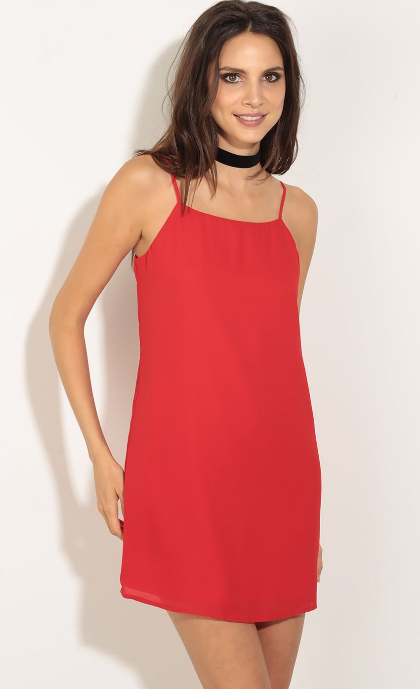 Picture Skinny Strap Shift Dress In Red. Source: https://media-img.lucyinthesky.com/data/May16_2/850xAUTO/0Y5A3580.JPG