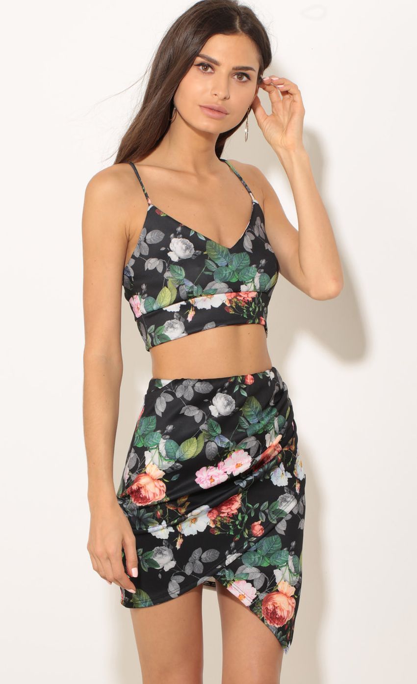 Picture Floral Print Two Piece Dress Set. Source: https://media-img.lucyinthesky.com/data/May17_2/850xAUTO/0Y5A7986.JPG
