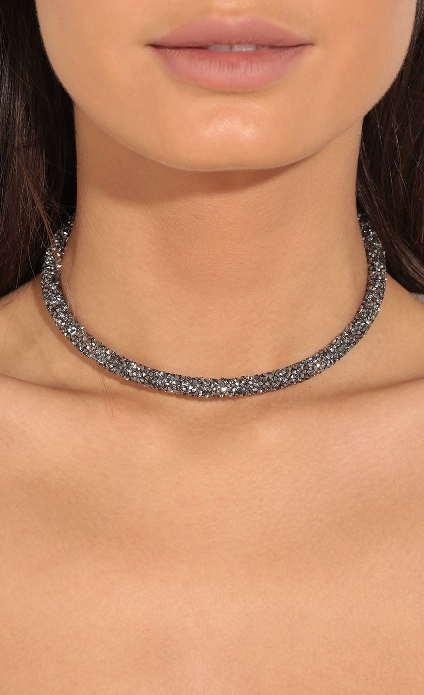 Picture Stone Cluster Choker Necklace In Smoke. Source: https://media-img.lucyinthesky.com/data/May17_2/850xAUTO/0Y5A8673.JPG