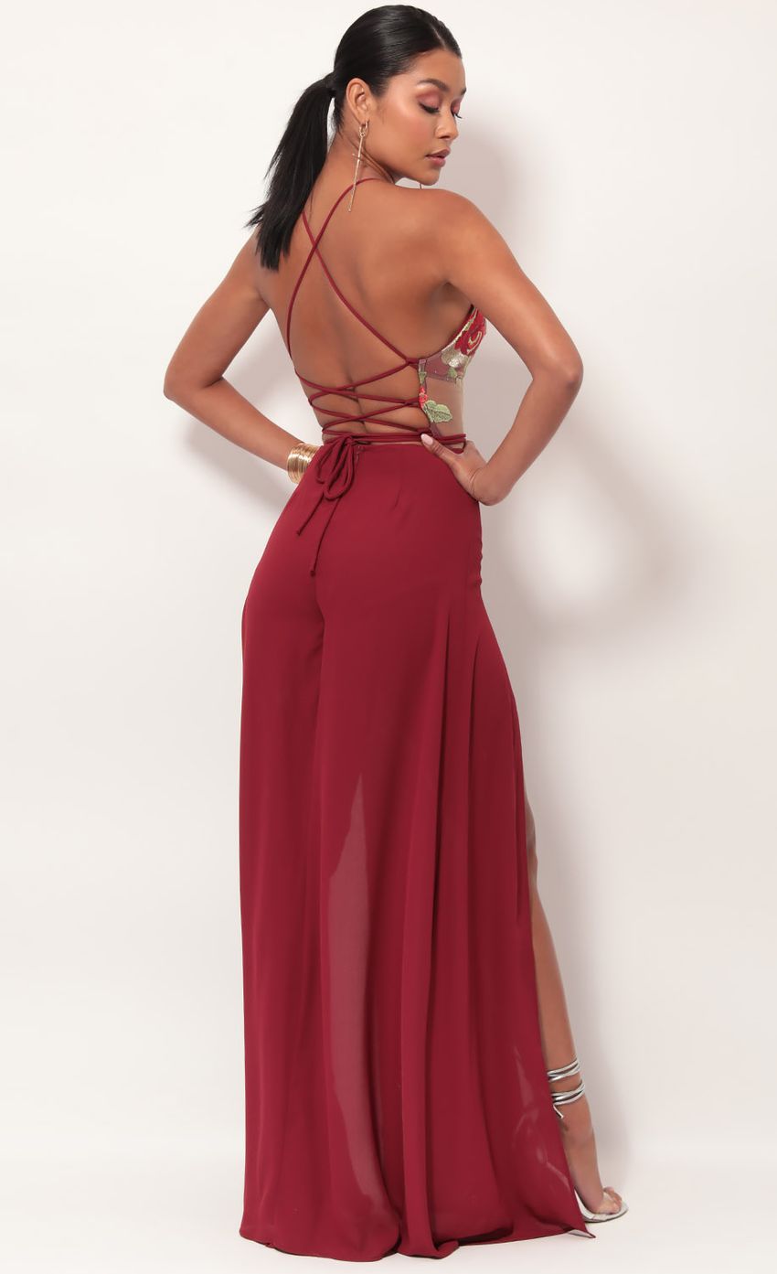 Picture Loveable Lace Maxi Dress in Red Roses. Source: https://media-img.lucyinthesky.com/data/May19_2/850xAUTO/781A0653.JPG