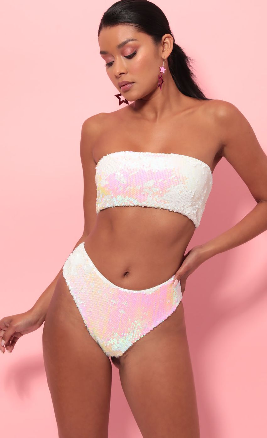 Picture Party Sequin Swim Set in White Iridescence. Source: https://media-img.lucyinthesky.com/data/May19_2/850xAUTO/781A1345.JPG