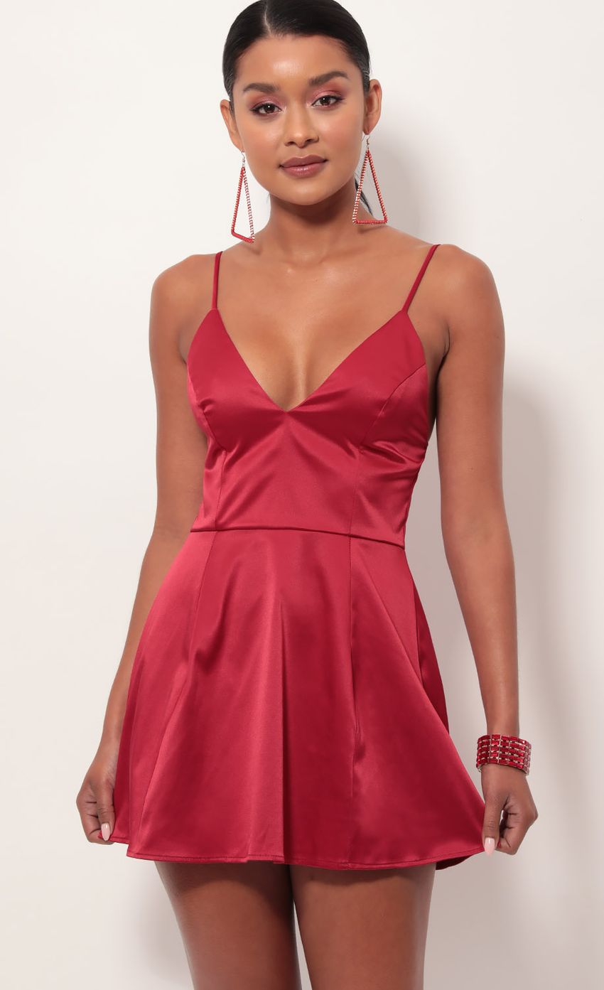 Picture Satin A-Line Dress in Valiant Red. Source: https://media-img.lucyinthesky.com/data/May19_2/850xAUTO/781A8076.JPG
