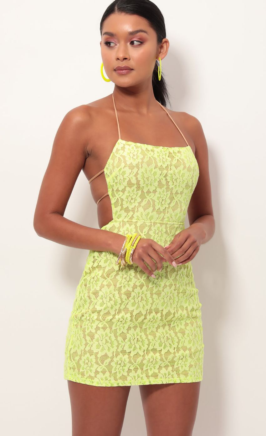 Picture Calabria Lemon Lime Lace Dress. Source: https://media-img.lucyinthesky.com/data/May19_2/850xAUTO/781A8514.JPG