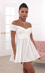 Picture Pleated A-line Dress in White. Source: https://media-img.lucyinthesky.com/data/May20_2/150xAUTO/781A59511.JPG