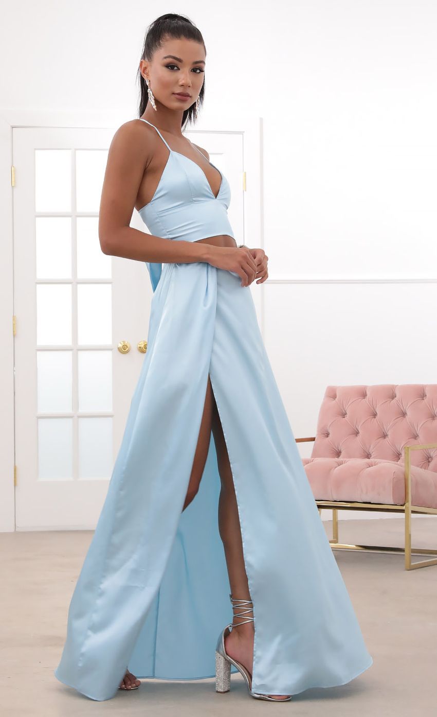 Picture Satin Maxi Set in Baby Blue. Source: https://media-img.lucyinthesky.com/data/May20_2/850xAUTO/781A1326.JPG