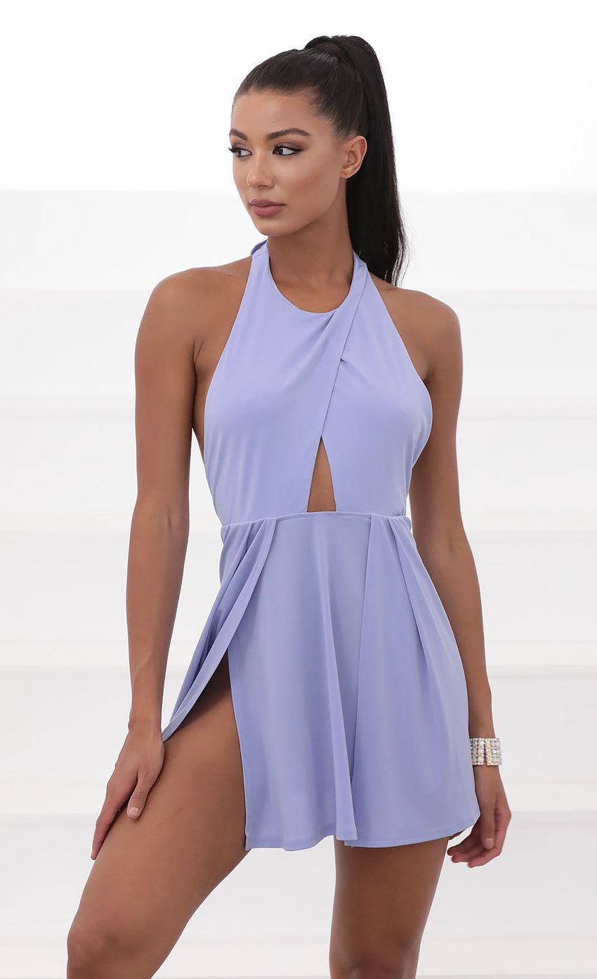 Picture Halsey Halter Dress in Blue Violet. Source: https://media-img.lucyinthesky.com/data/May20_2/850xAUTO/781A3206.JPG
