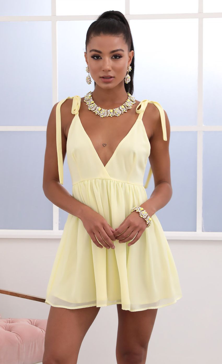 Picture Ties A-line Dress in Yellow. Source: https://media-img.lucyinthesky.com/data/May20_2/850xAUTO/781A5215.JPG