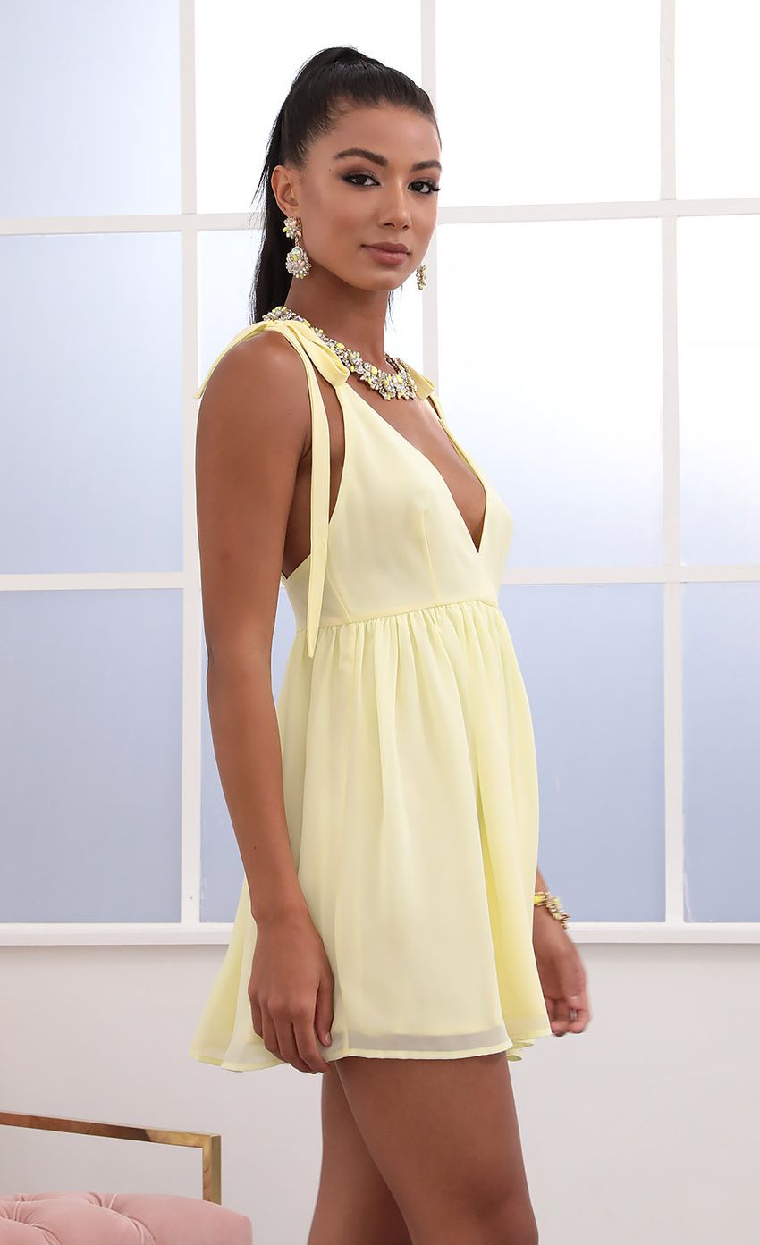 Picture Ties A-line Dress in Yellow. Source: https://media-img.lucyinthesky.com/data/May20_2/850xAUTO/781A5262.JPG