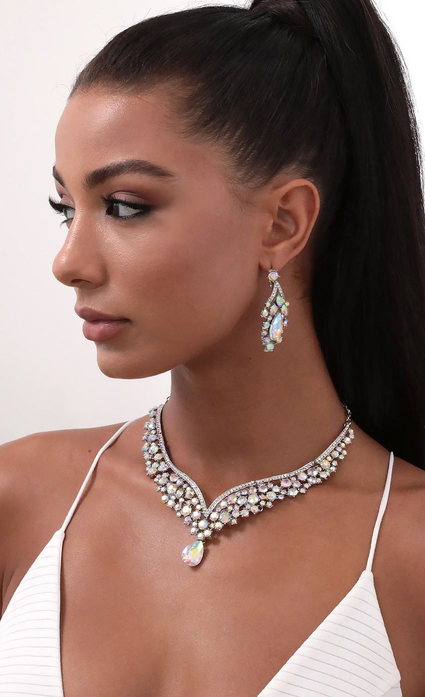 Picture Savannah Iridescent Crystal Necklace And Earrings. Source: https://media-img.lucyinthesky.com/data/May20_2/850xAUTO/781A9107S.JPG
