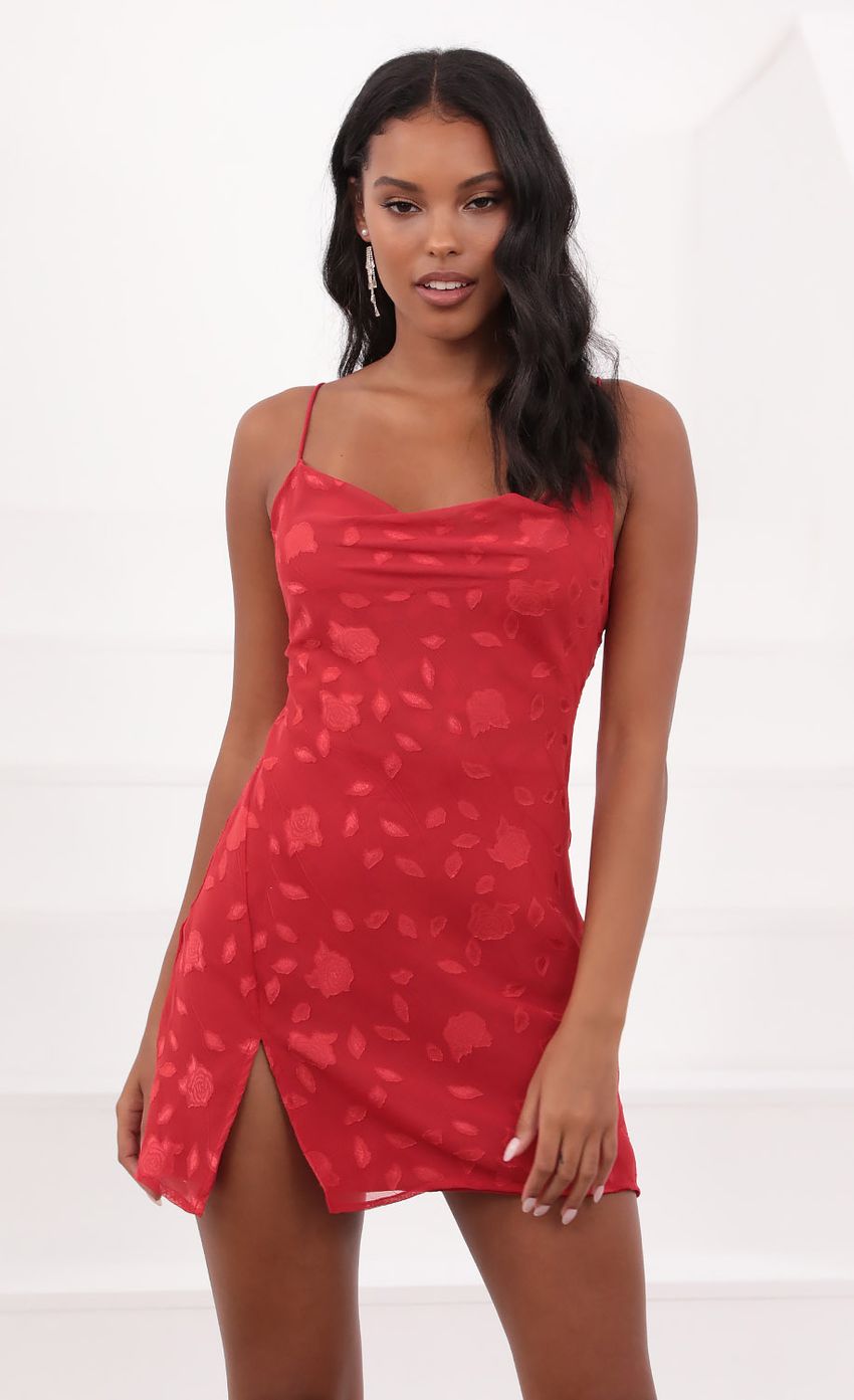 Picture Slit Cowl Dress in Floral Red. Source: https://media-img.lucyinthesky.com/data/May21_1/850xAUTO/1V9A1852.JPG