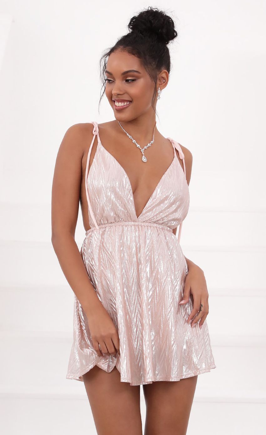 Picture Shoulder Tie Dress In Rose Gold. Source: https://media-img.lucyinthesky.com/data/May21_1/850xAUTO/1V9A2713.JPG