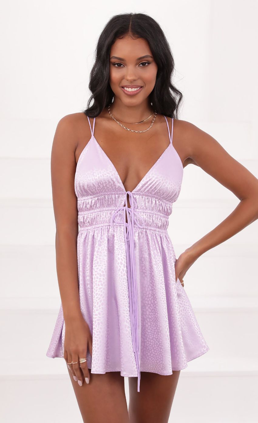 Picture Lace Up Dress In Lavender Leopard Jacquard Print. Source: https://media-img.lucyinthesky.com/data/May21_1/850xAUTO/1V9A4686.JPG