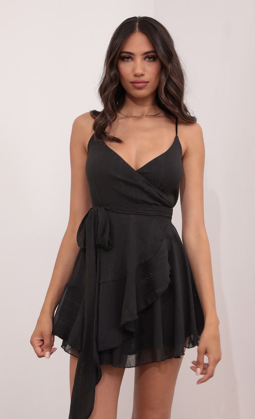 Picture Wrap Dress in Black Shimmer. Source: https://media-img.lucyinthesky.com/data/May21_1/850xAUTO/1V9A54891.JPG