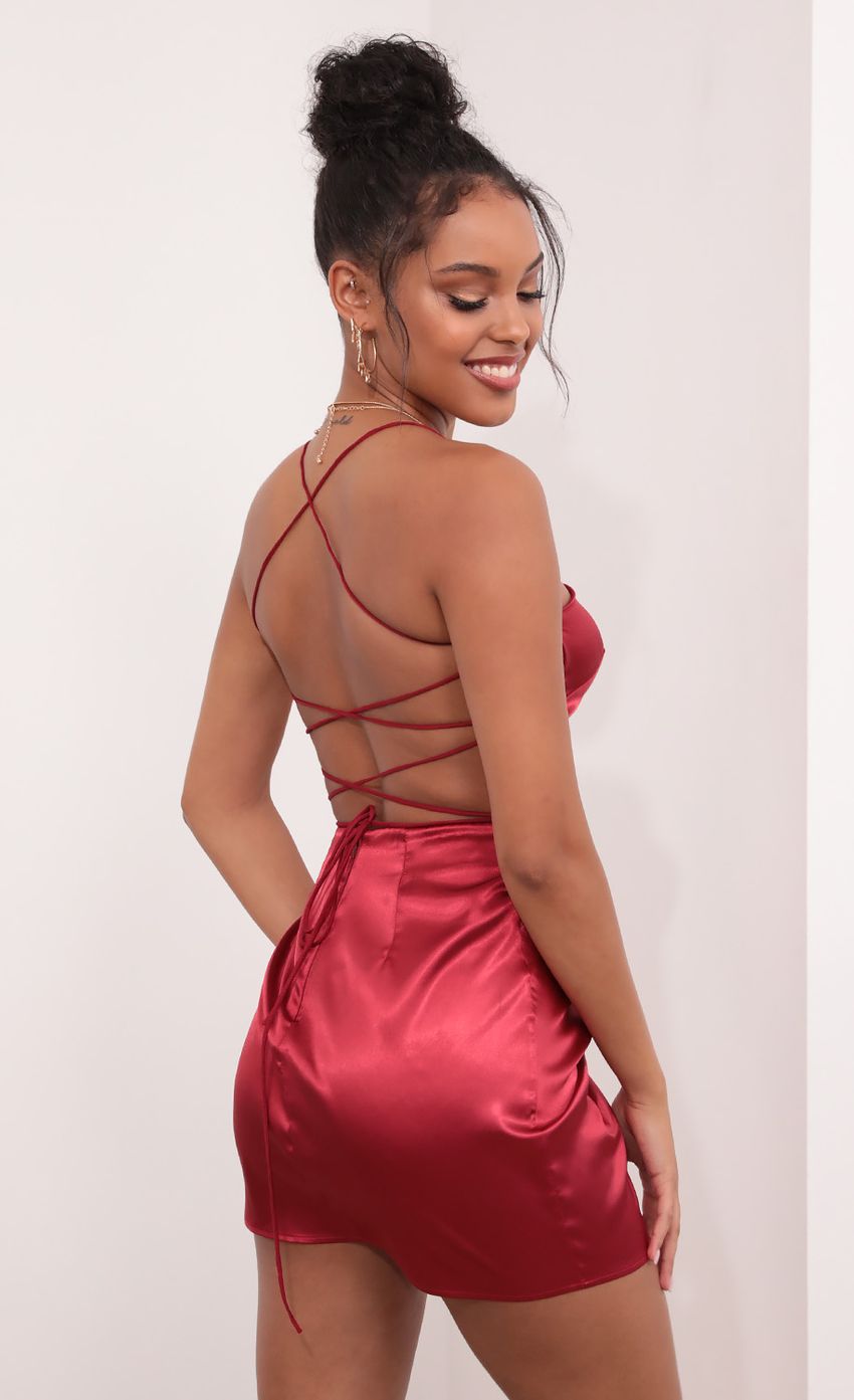 Picture Mini Satin Dress in Wine. Source: https://media-img.lucyinthesky.com/data/May21_1/850xAUTO/1V9A5714.JPG
