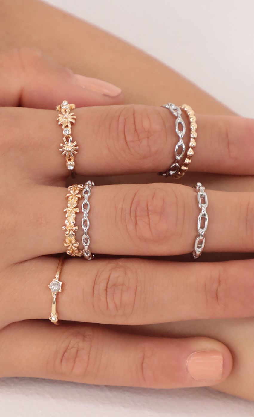 Picture Daisy Gold And Silver Ring Set. Source: https://media-img.lucyinthesky.com/data/May21_1/850xAUTO/AT2A6897.JPG