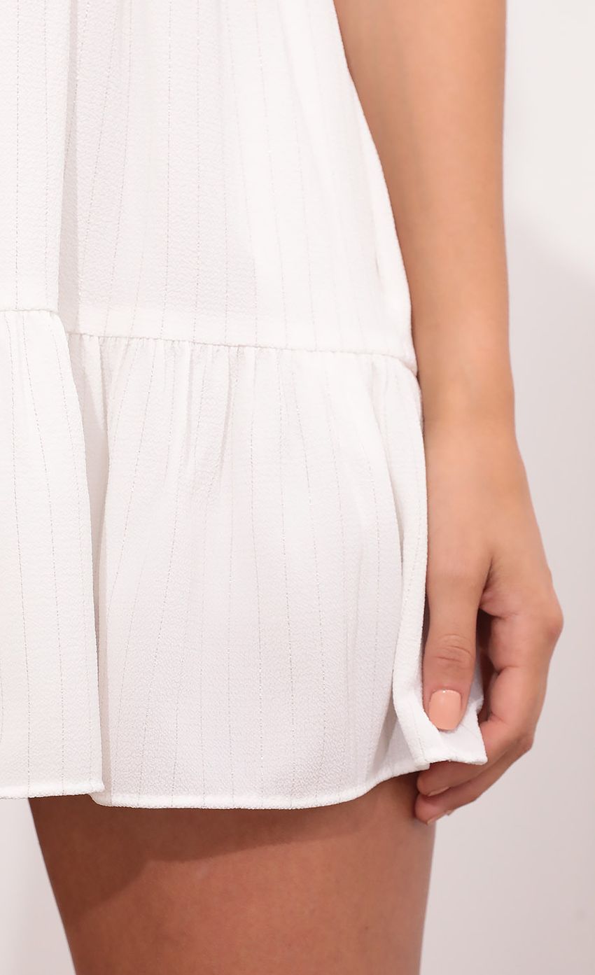 Picture Square Neckline Dress in White Pinstripes. Source: https://media-img.lucyinthesky.com/data/May21_2/850xAUTO/1V9A3171.JPG
