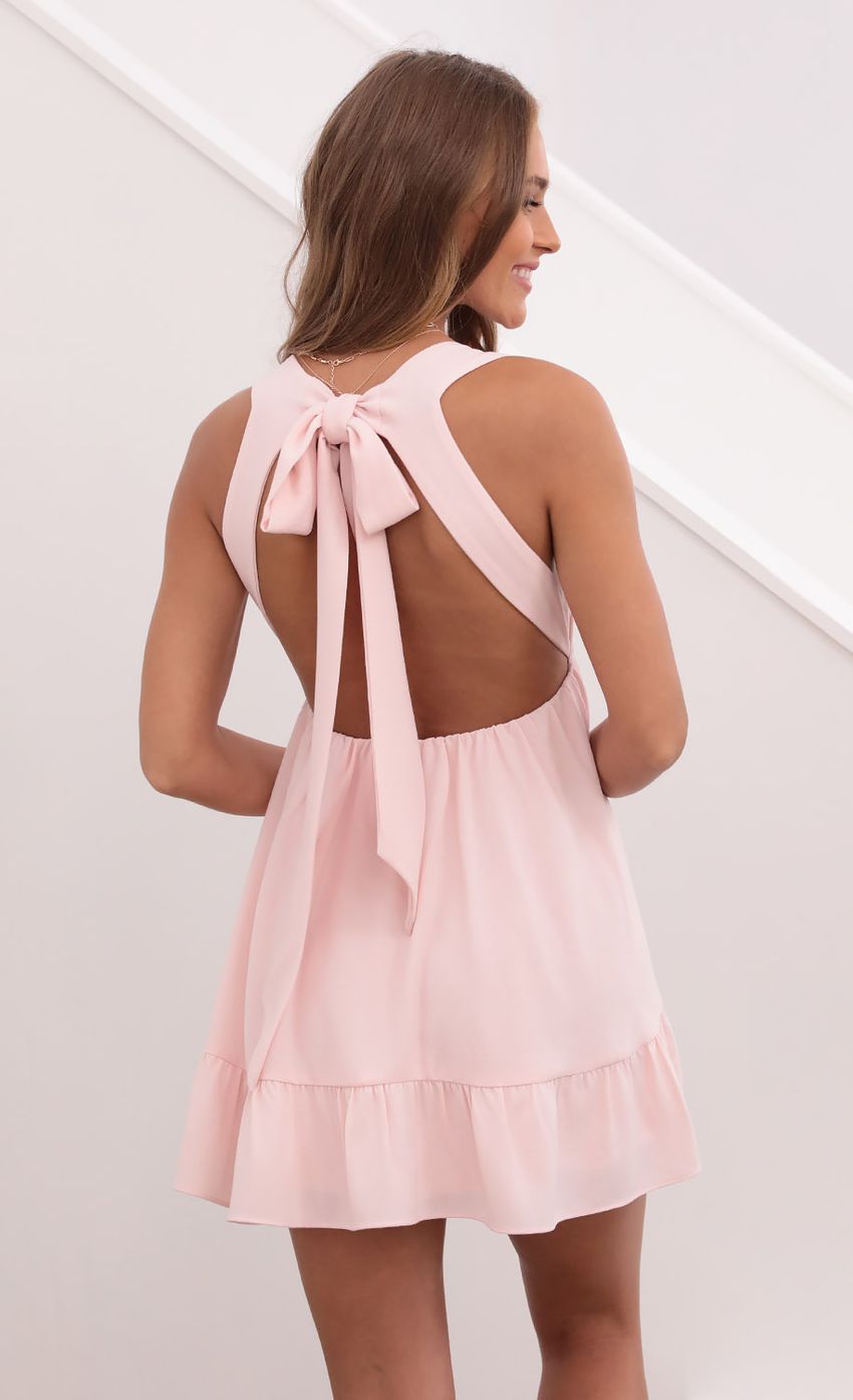 Picture Plunge V-neck Dress in Pink. Source: https://media-img.lucyinthesky.com/data/May21_2/850xAUTO/1V9A3492.JPG