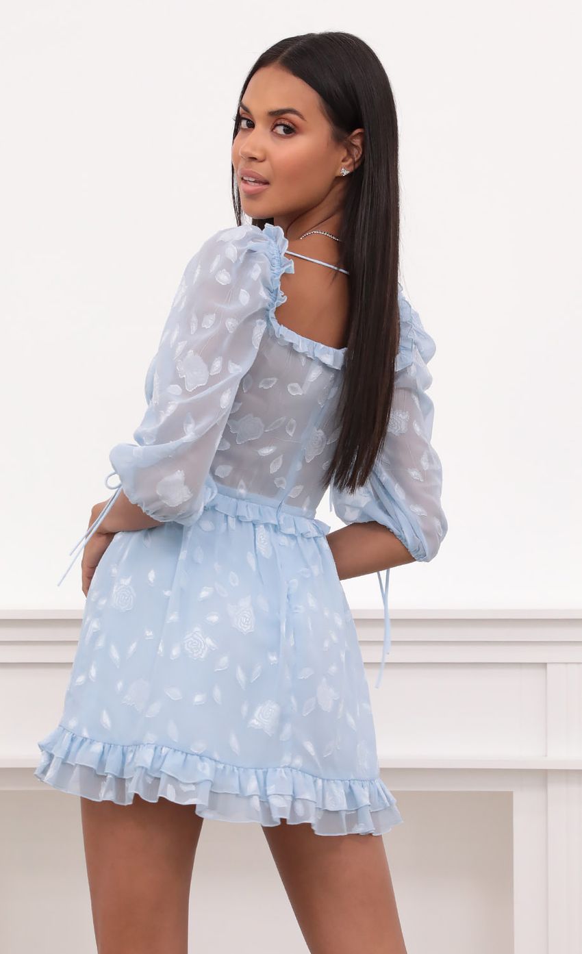 Picture Puff Sleeve Dress in Light Blue Floral Chiffon. Source: https://media-img.lucyinthesky.com/data/May21_2/850xAUTO/1V9A5031.JPG