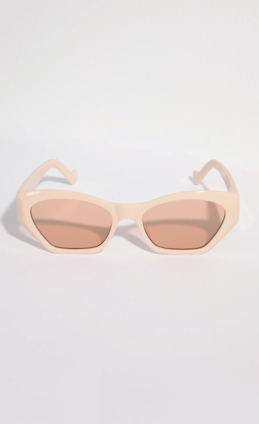 Picture Geometric Shaped Sunglasses in Nude. Source: https://media-img.lucyinthesky.com/data/May21_2/850xAUTO/AT2A8988.JPG
