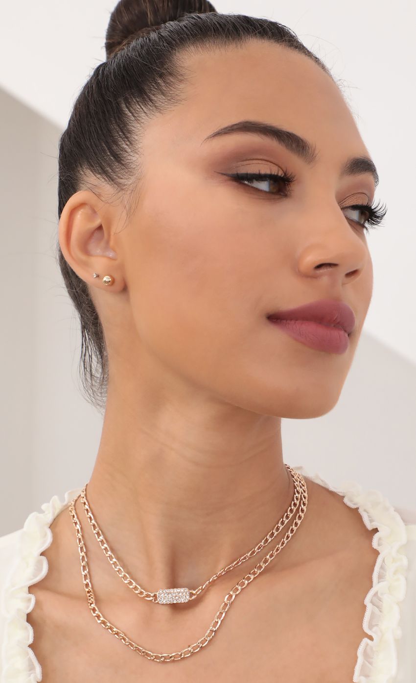 Picture Pave Plate Cuban Link Necklace and Earring Set. Source: https://media-img.lucyinthesky.com/data/May21_2/850xAUTO/AT2A9956.JPG