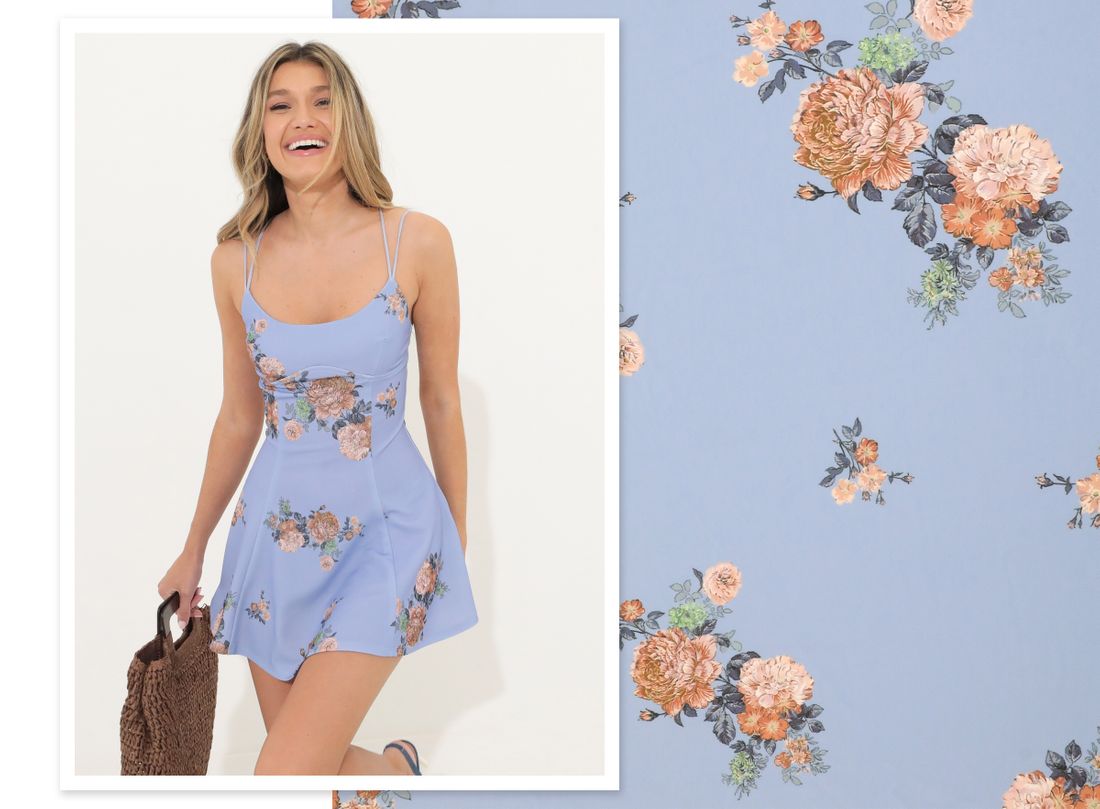 Floral Dress in Blue