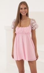 Picture Chiffon Baby Doll Dress in Pastel Pink. Source: https://media-img.lucyinthesky.com/data/May22_1/150xAUTO/1V9A0907.JPG