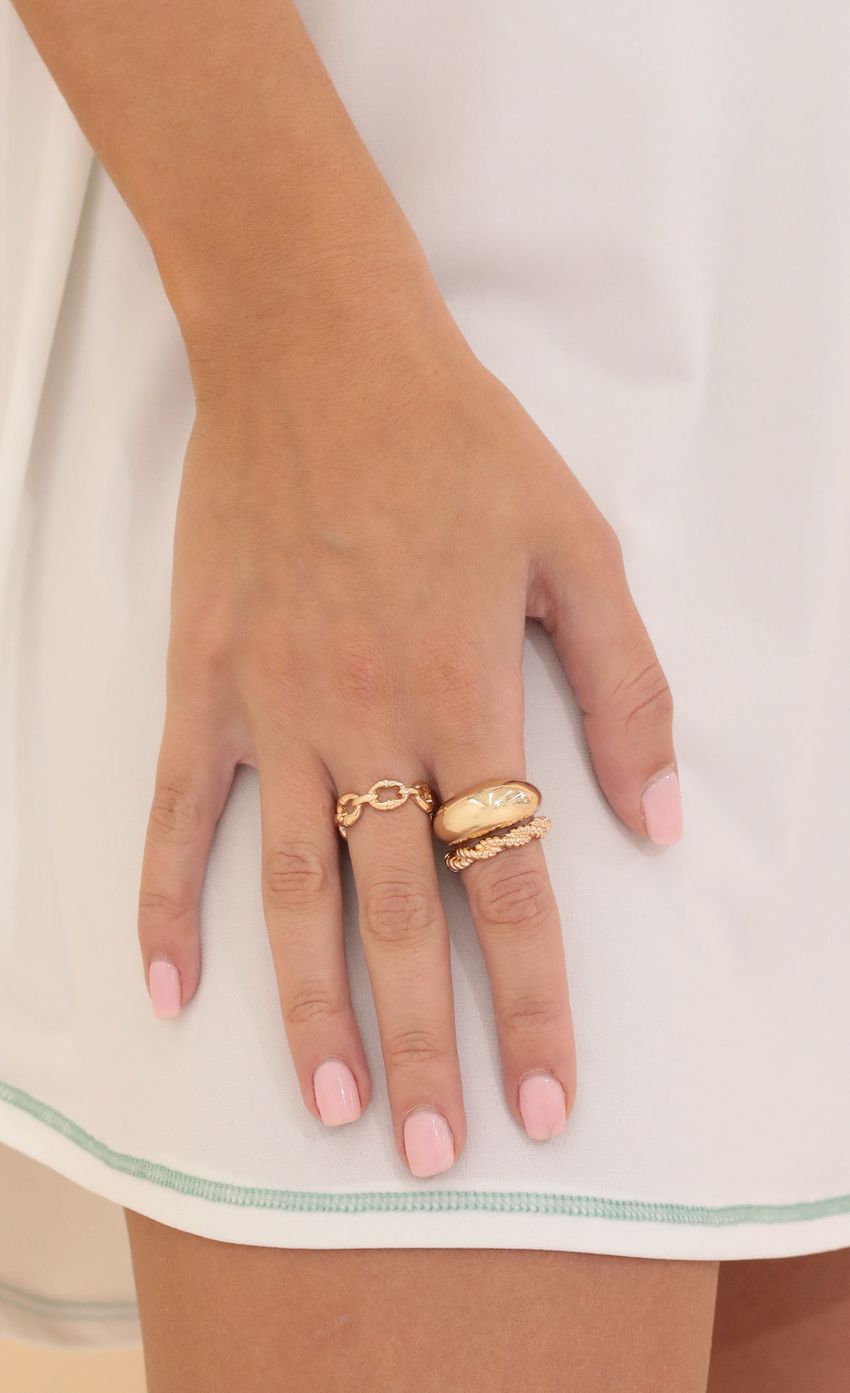 Picture Keep On Dancing Ring Set in Gold. Source: https://media-img.lucyinthesky.com/data/May22_1/850xAUTO/1V9A0480.JPG