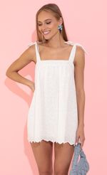 Picture Embroidered Cotton Shift Dress in White. Source: https://media-img.lucyinthesky.com/data/May22_2/150xAUTO/1V9A3018.JPG