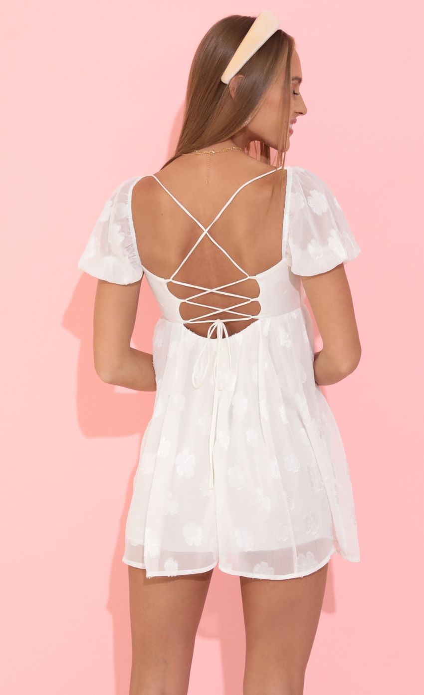 Picture Chiffon Puff Sleeve Dress in White. Source: https://media-img.lucyinthesky.com/data/May22_2/850xAUTO/1V9A1462.JPG
