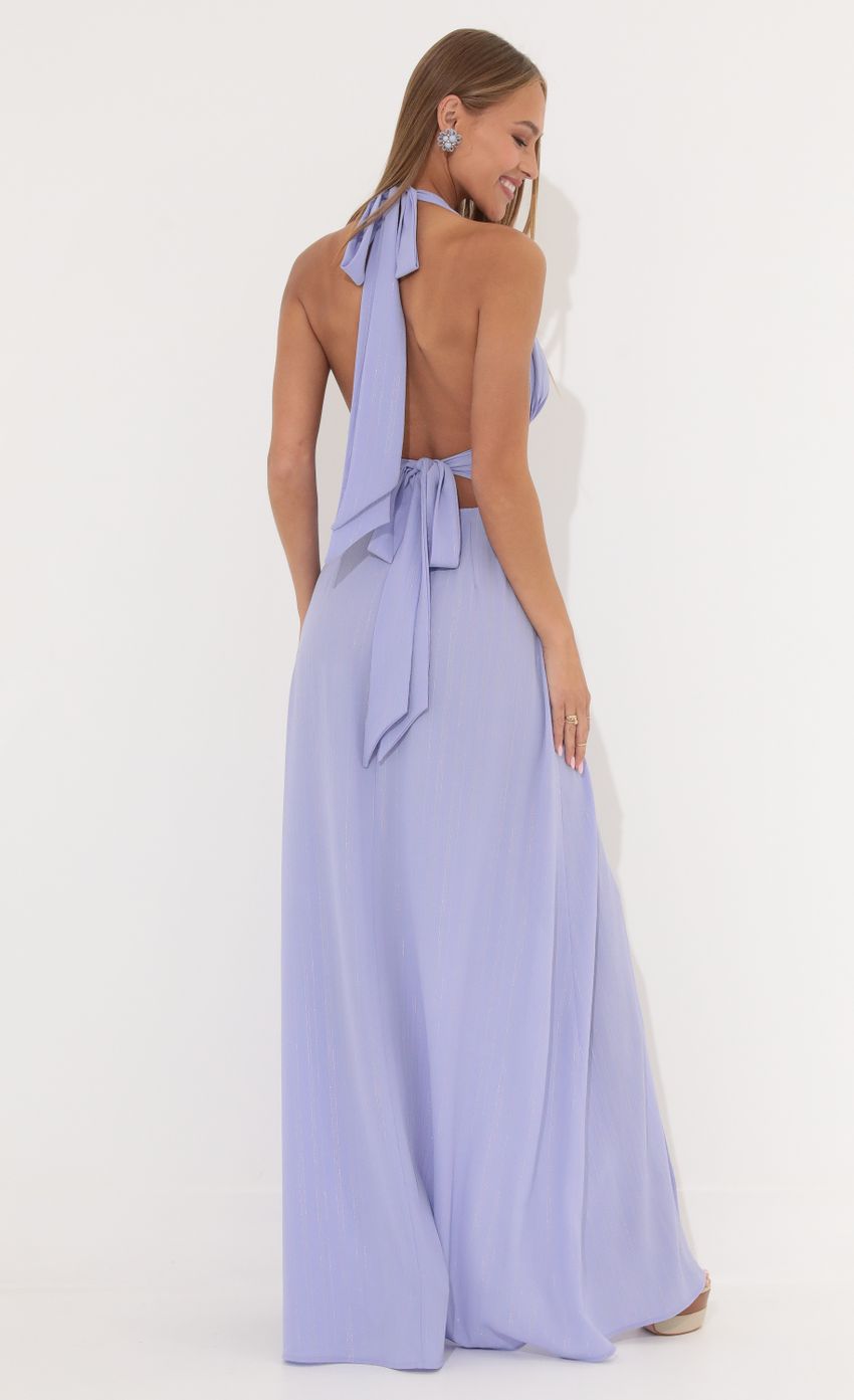 Picture Crepe Pinstripe Maxi Dress in Purple. Source: https://media-img.lucyinthesky.com/data/May22_2/850xAUTO/1V9A3234.JPG