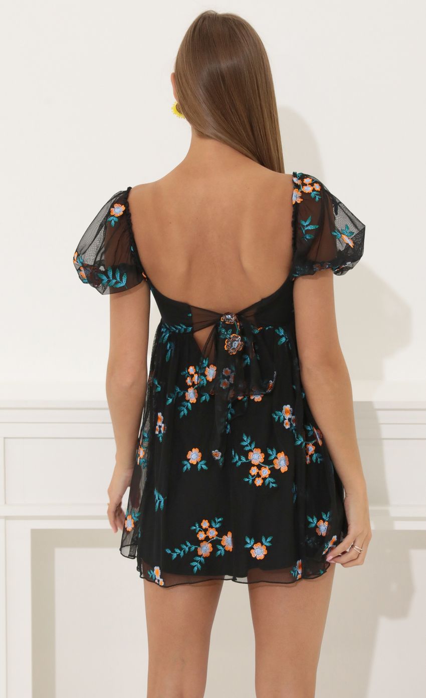Picture Floral Baby Doll Dress in Black. Source: https://media-img.lucyinthesky.com/data/May22_2/850xAUTO/1V9A8752.JPG