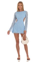 Picture Lace Long Sleeve Dress in Sky Blue. Source: https://media-img.lucyinthesky.com/data/May23/150xAUTO/7a97652a-72e3-4b81-bc07-0e3a9b9f9b0d.jpg