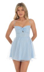 Picture Front Twist A-line Dress in Blue. Source: https://media-img.lucyinthesky.com/data/May23/150xAUTO/a8f524e8-3042-4cf8-a936-a385d9a504d1.jpg