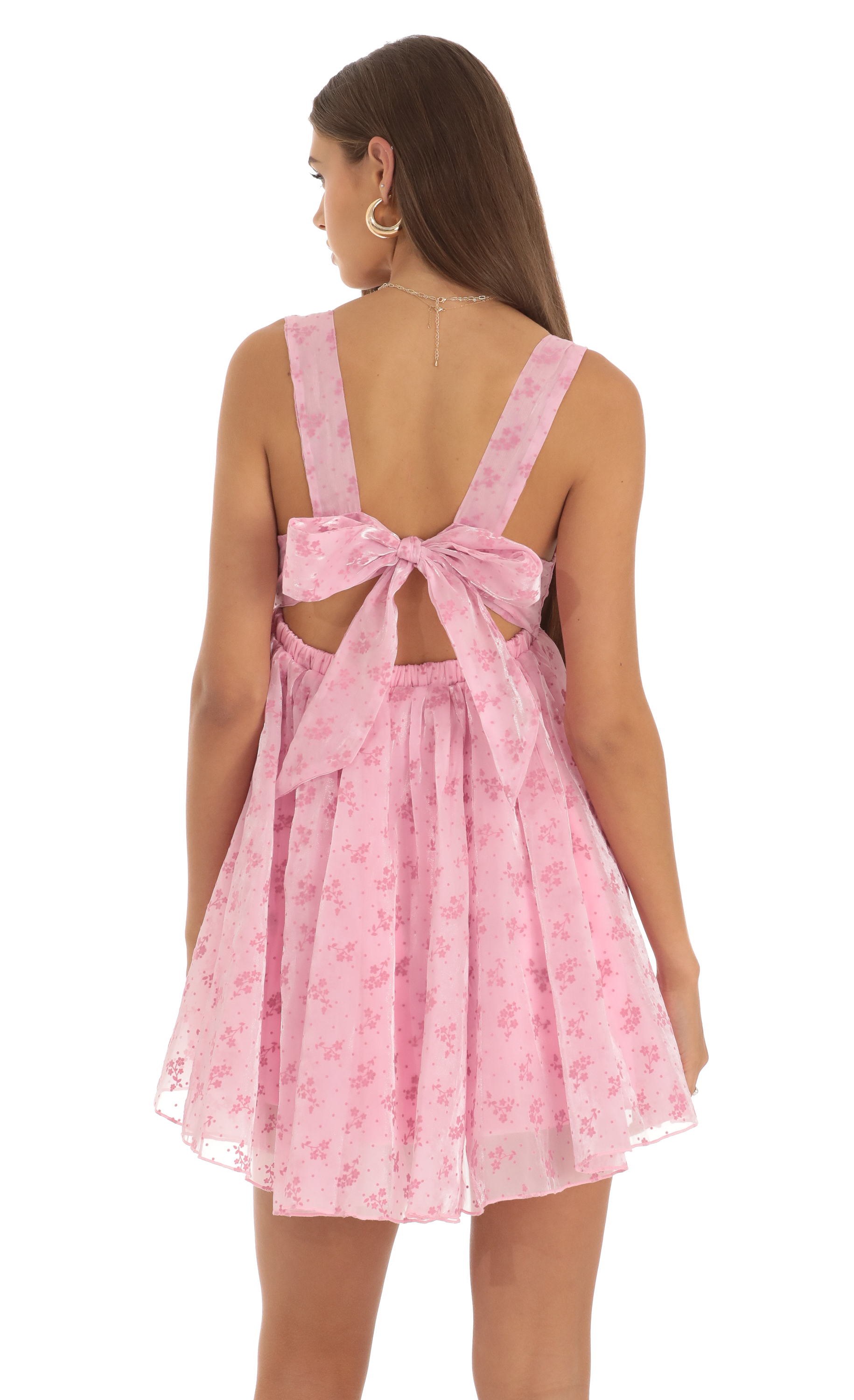 Floral Baby Doll Dress in Pink