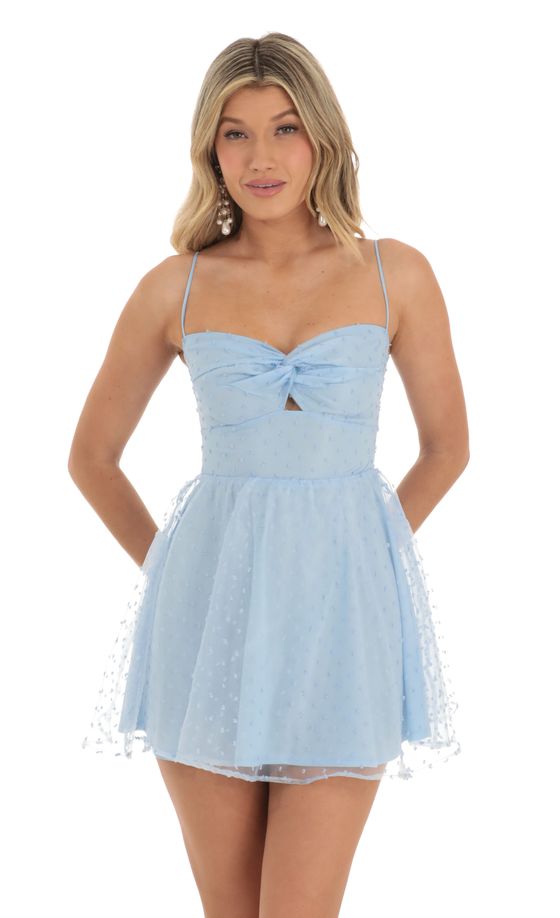 Dotted Dress in Sky Blue