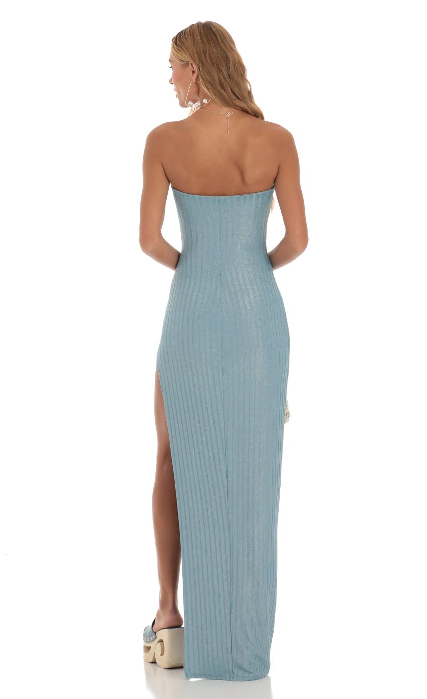 Picture Striped Strapless Maxi Dress in Blue. Source: https://media-img.lucyinthesky.com/data/May23/850xAUTO/0ee11157-a1a1-43b8-b53f-fd3cc257f61c.jpg