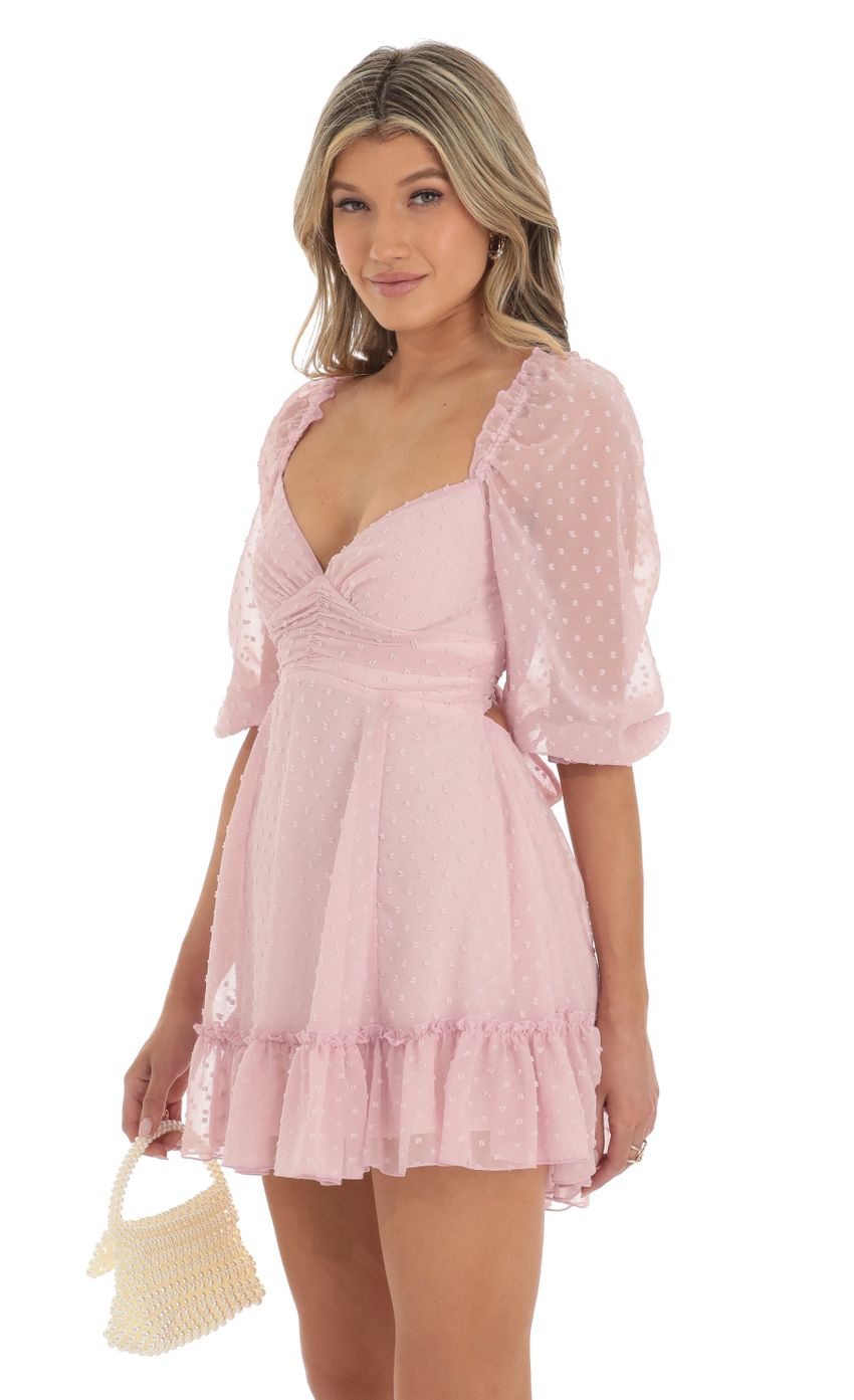 Picture Chiffon A-Line Mini Dress in Dusty Pink. Source: https://media-img.lucyinthesky.com/data/May23/850xAUTO/128d9d26-578d-4916-a481-3926a4287e47.jpg