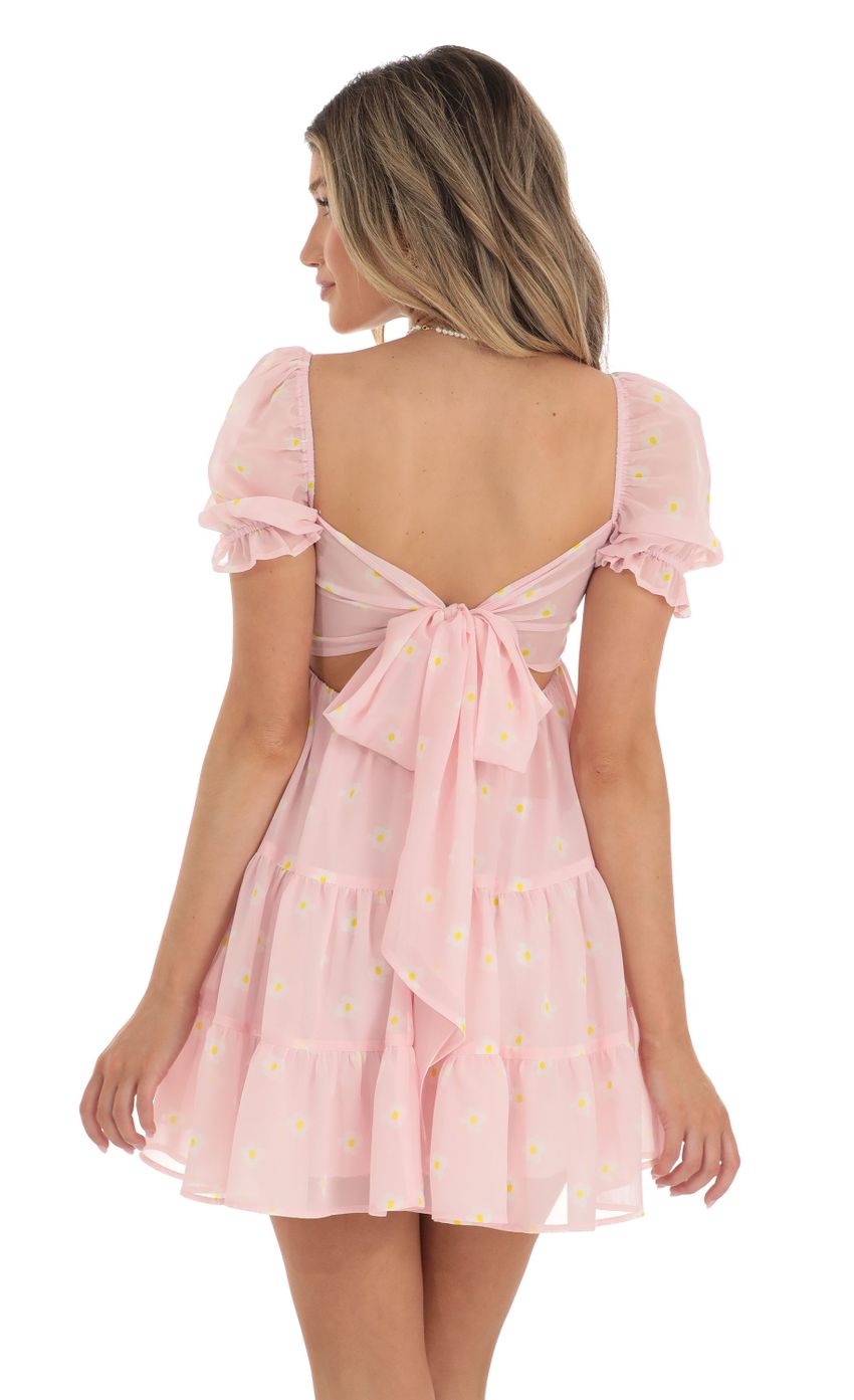 Picture Fit and Flare Dress in Floral Pink. Source: https://media-img.lucyinthesky.com/data/May23/850xAUTO/1d3ef6e0-80ac-42f2-9369-7a593d543b92.jpg