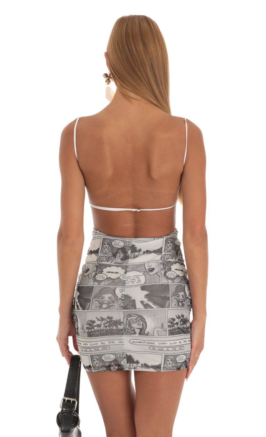 Picture Starstruck Mesh Dress with Comics Print. Source: https://media-img.lucyinthesky.com/data/May23/850xAUTO/400d0023-23ac-414a-a5d7-00c624940291.jpg