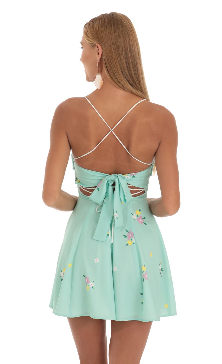 Picture A-Line Dress in Mint Floral Print. Source: https://media-img.lucyinthesky.com/data/May23/850xAUTO/499ffc77-83ba-4b2a-8c48-ebe46d8952b6.jpg