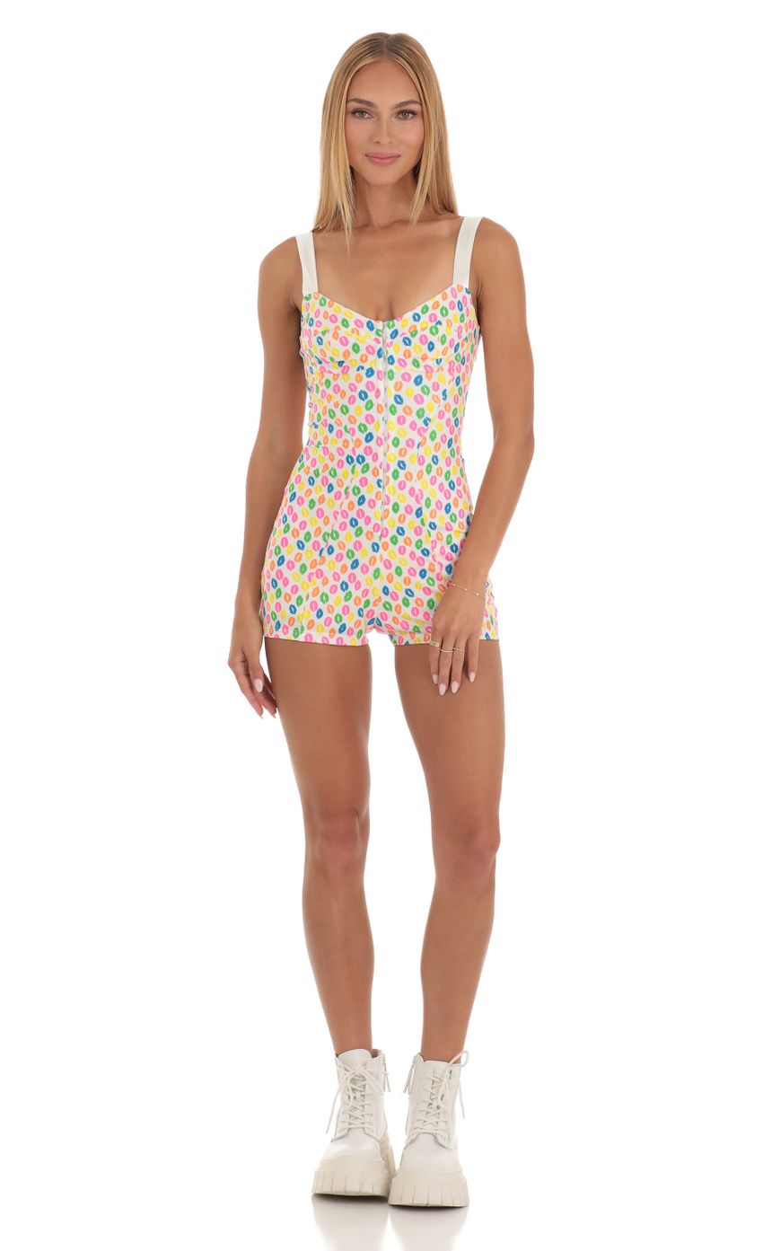 Picture Hook and Eye Romper in Multi Kiss Print. Source: https://media-img.lucyinthesky.com/data/May23/850xAUTO/5e67fc16-894d-435e-ae54-eb33bead07fb.jpg