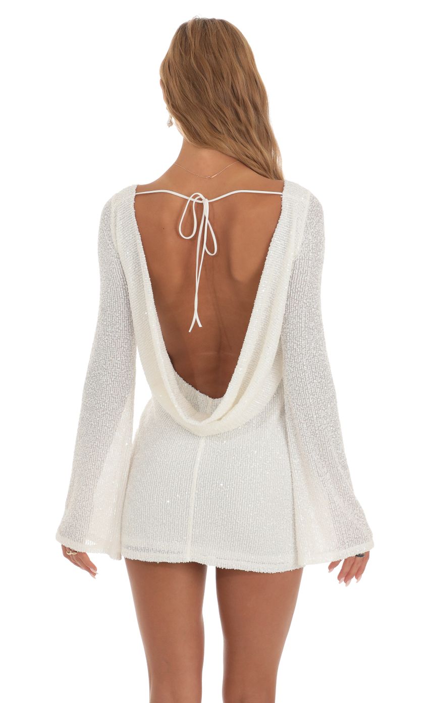 Picture Sequin Draped Open Back Dress in White. Source: https://media-img.lucyinthesky.com/data/May23/850xAUTO/5fa60166-3c90-46ac-8e95-0e54bed124ea.jpg