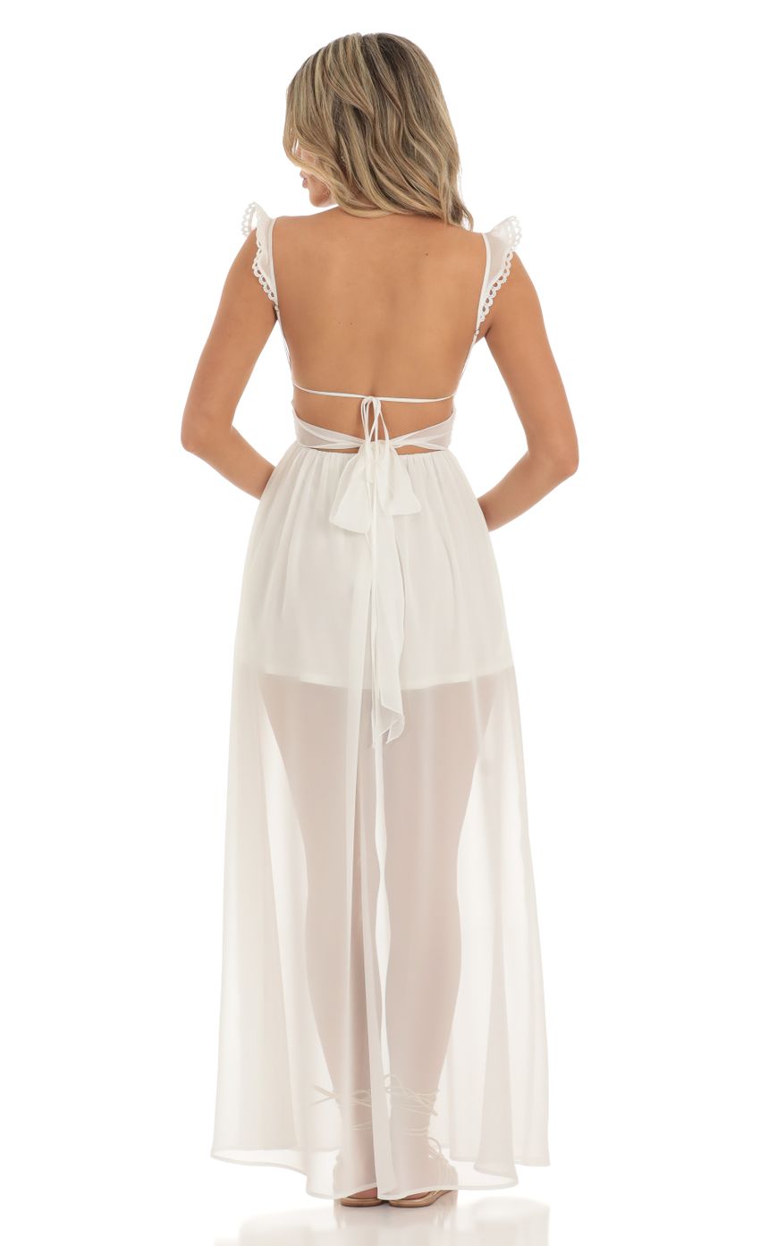 Picture Chiffon Maxi Dress in White. Source: https://media-img.lucyinthesky.com/data/May23/850xAUTO/61055462-241d-4394-aaa5-71b2f13fd2b4.jpg