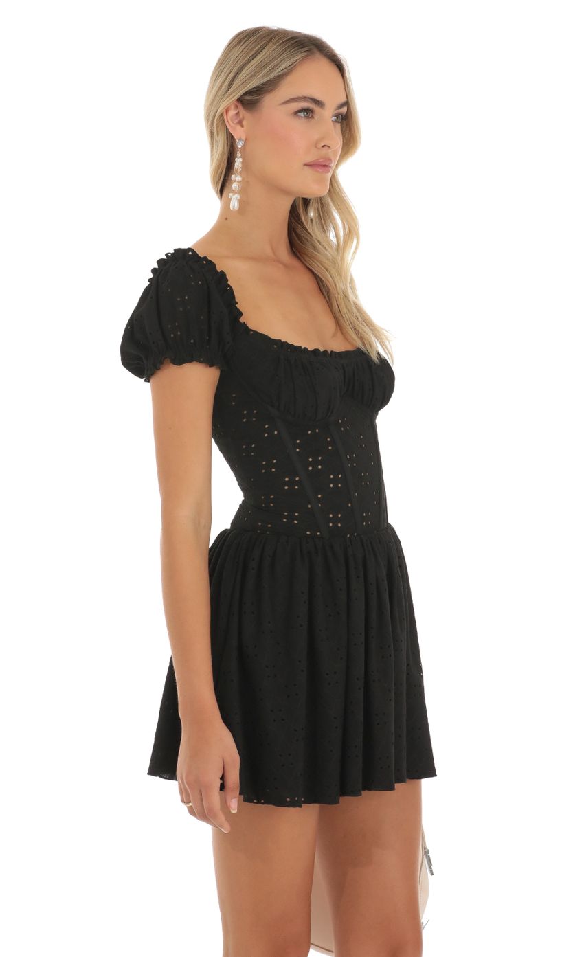 Picture Corset Puff Sleeve Dress in Black. Source: https://media-img.lucyinthesky.com/data/May23/850xAUTO/62c1c4ed-bfc9-4f19-a434-6d6281a52e3b.jpg